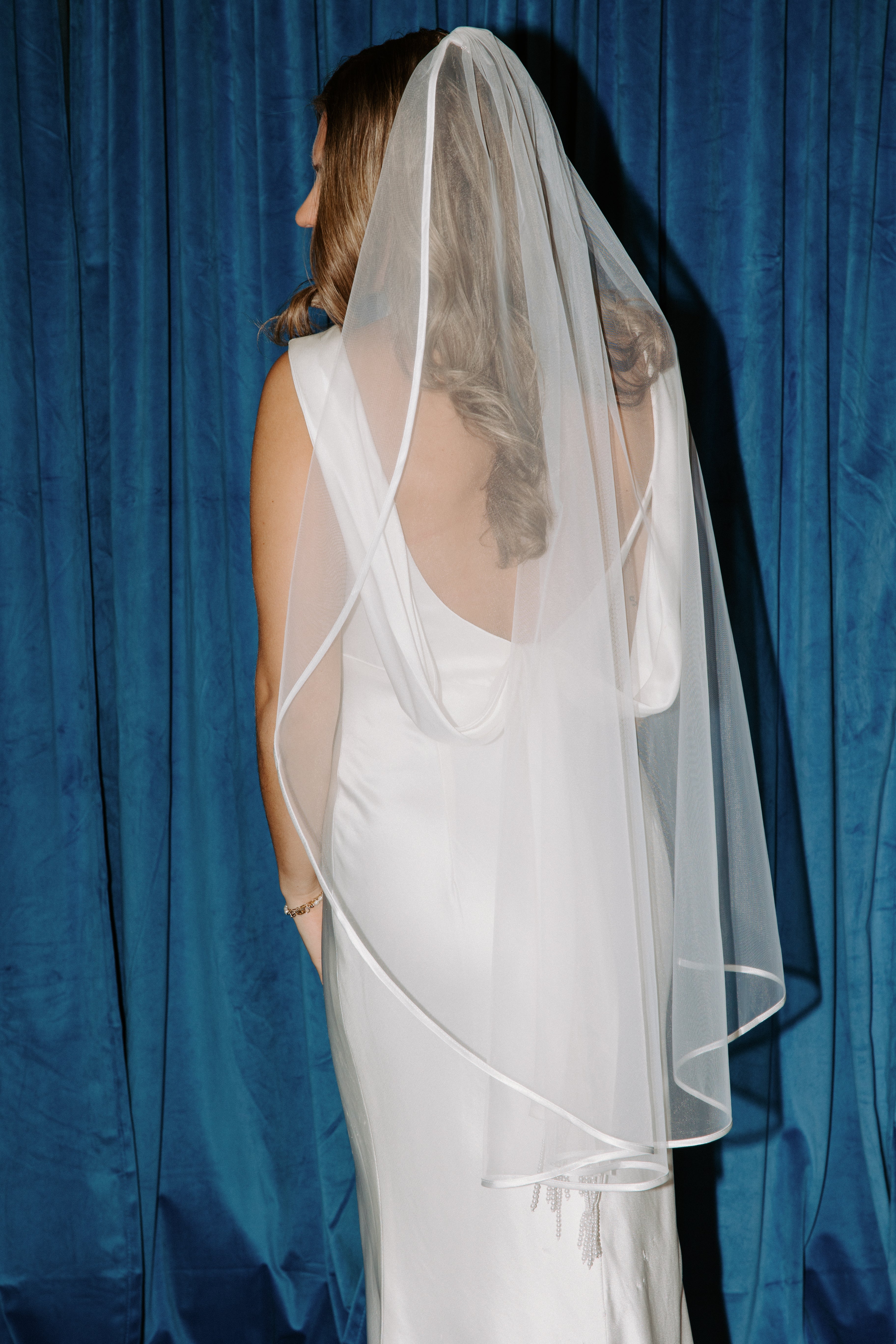 The Marbella Veil | Ribbon Edge Fingertip Wedding Veil