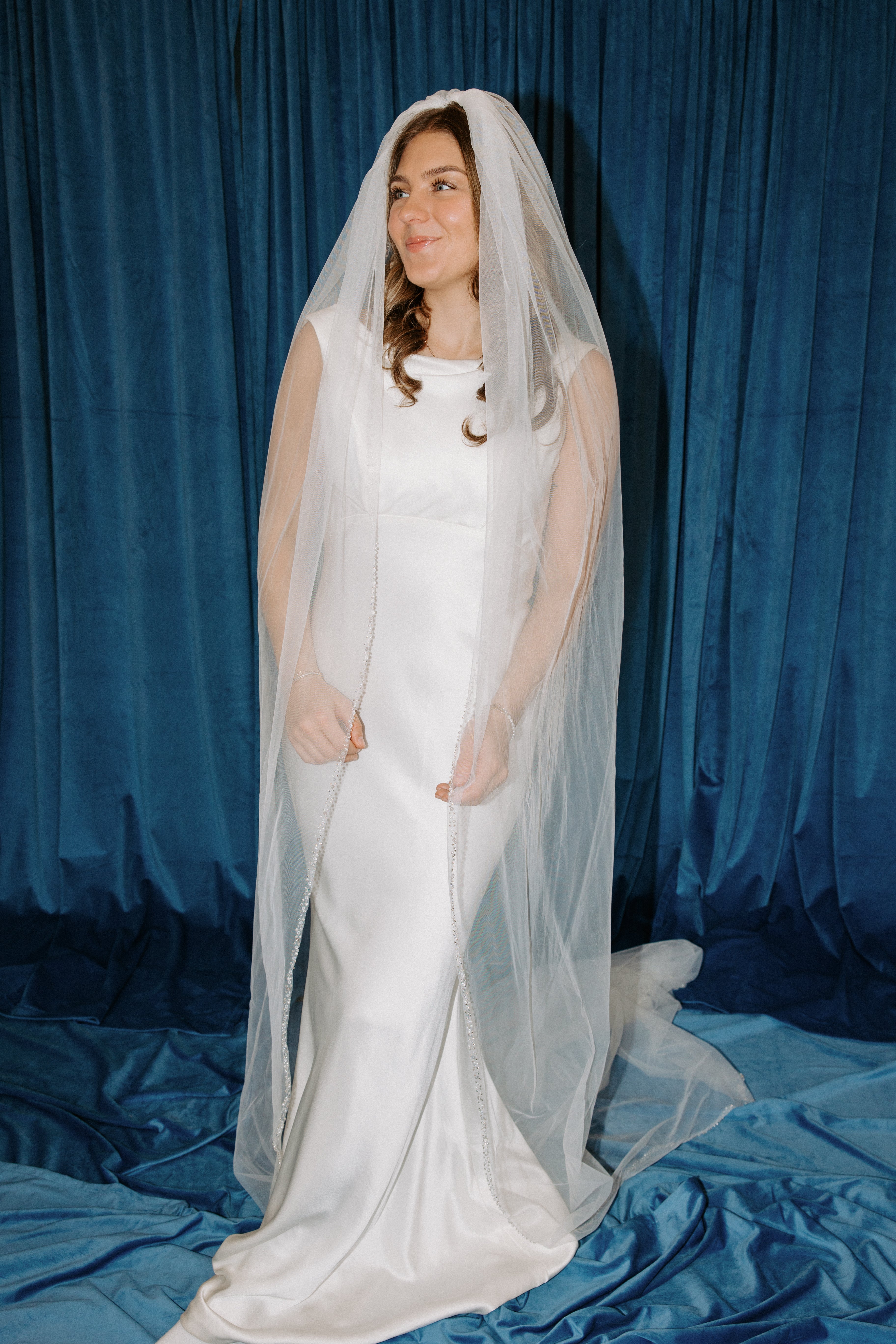 The Portofino Veil | Beaded Edge Cathedral Wedding Veil