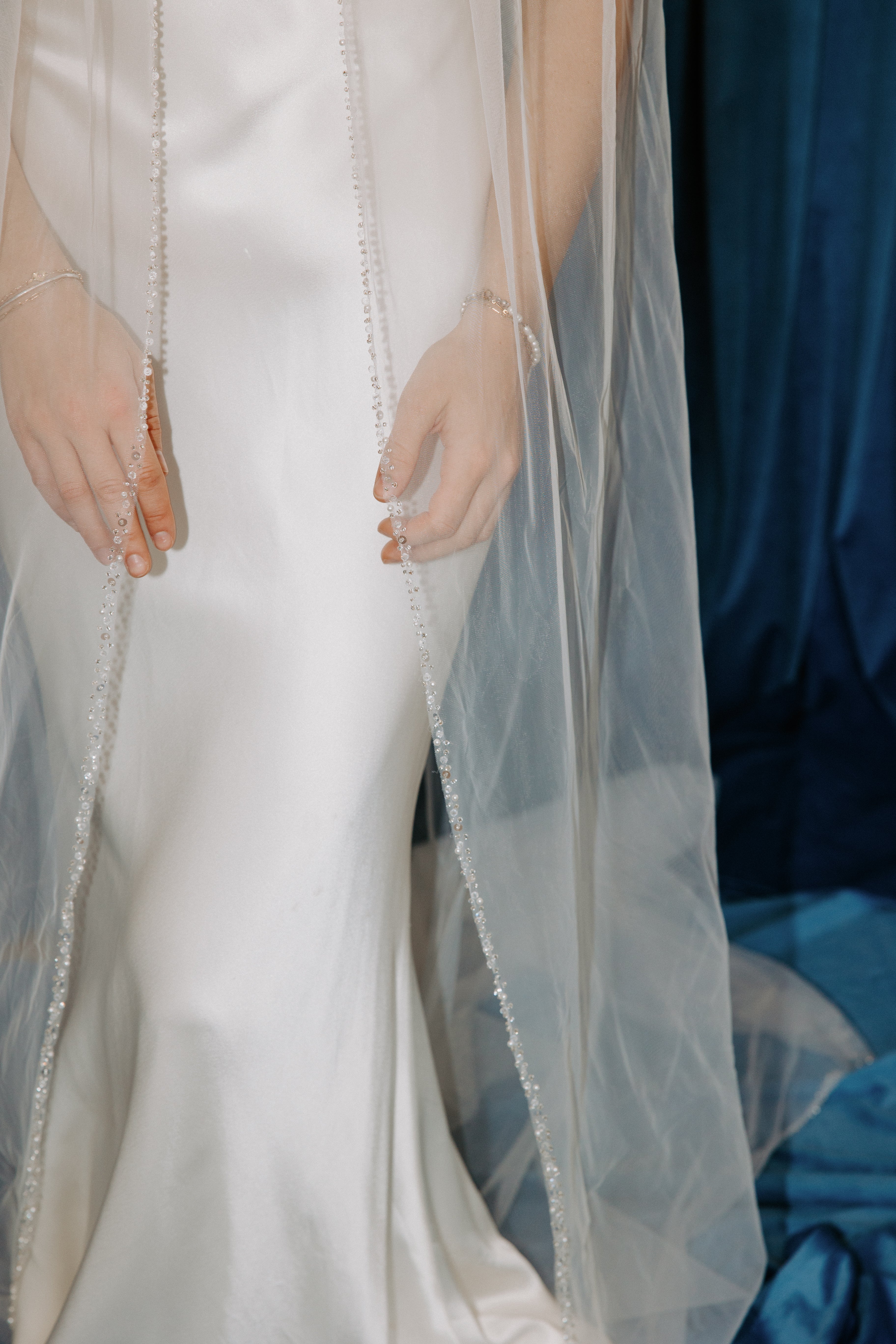 The Portofino Veil | Beaded Edge Cathedral Wedding Veil